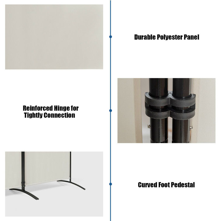 Symple Stuff 3Panel Freestanding Wood Room Divider With Durable Hinges